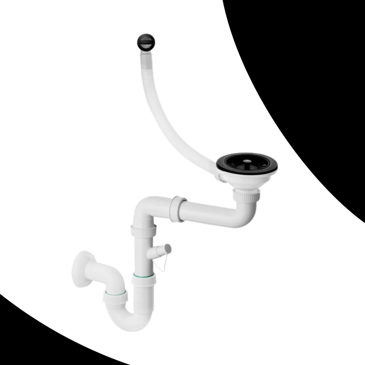 SPÜLBECKEN Bello Schwarz 4-tlg. 570/470 mm Granitoptik Set mit Armatur und Siphon - Schwarz, Stein (57/47/20cm) - Granitan