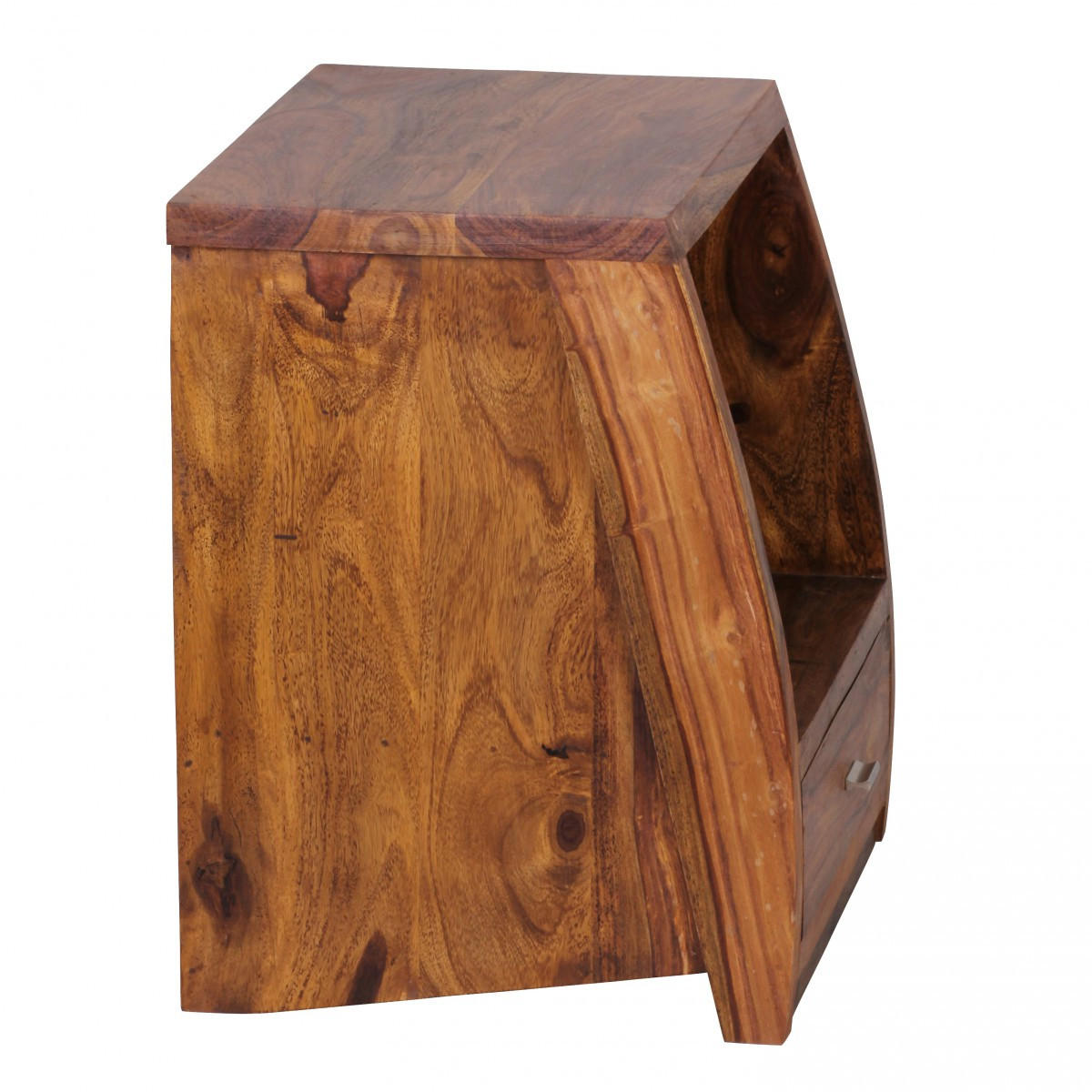 NACHTTISCH – Massivholz, Schublade & Ablage, Landhausstil - Braun, Holz/Metall (45/53/40cm) - KADIMA DESIGN