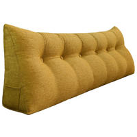 RÜCKENKISSEN für Bett Leinenlook Gelb 180 cm - Gelb, Textil (50/180cm) - Vercart