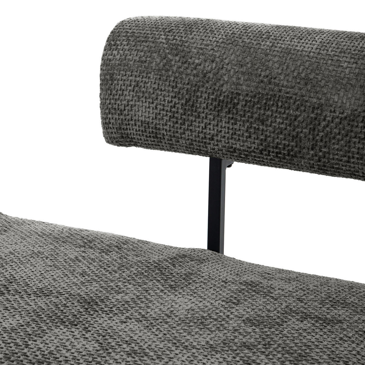 SCHLAFSOFA - Chenille - Dunkelgrau/Schwarz, Textil/Metall (181/70/75cm) - home24