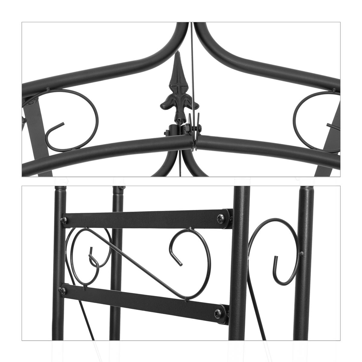 ROSENBOGEN - Schwarz, Metall (138/242/35.5cm) - Relaxdays