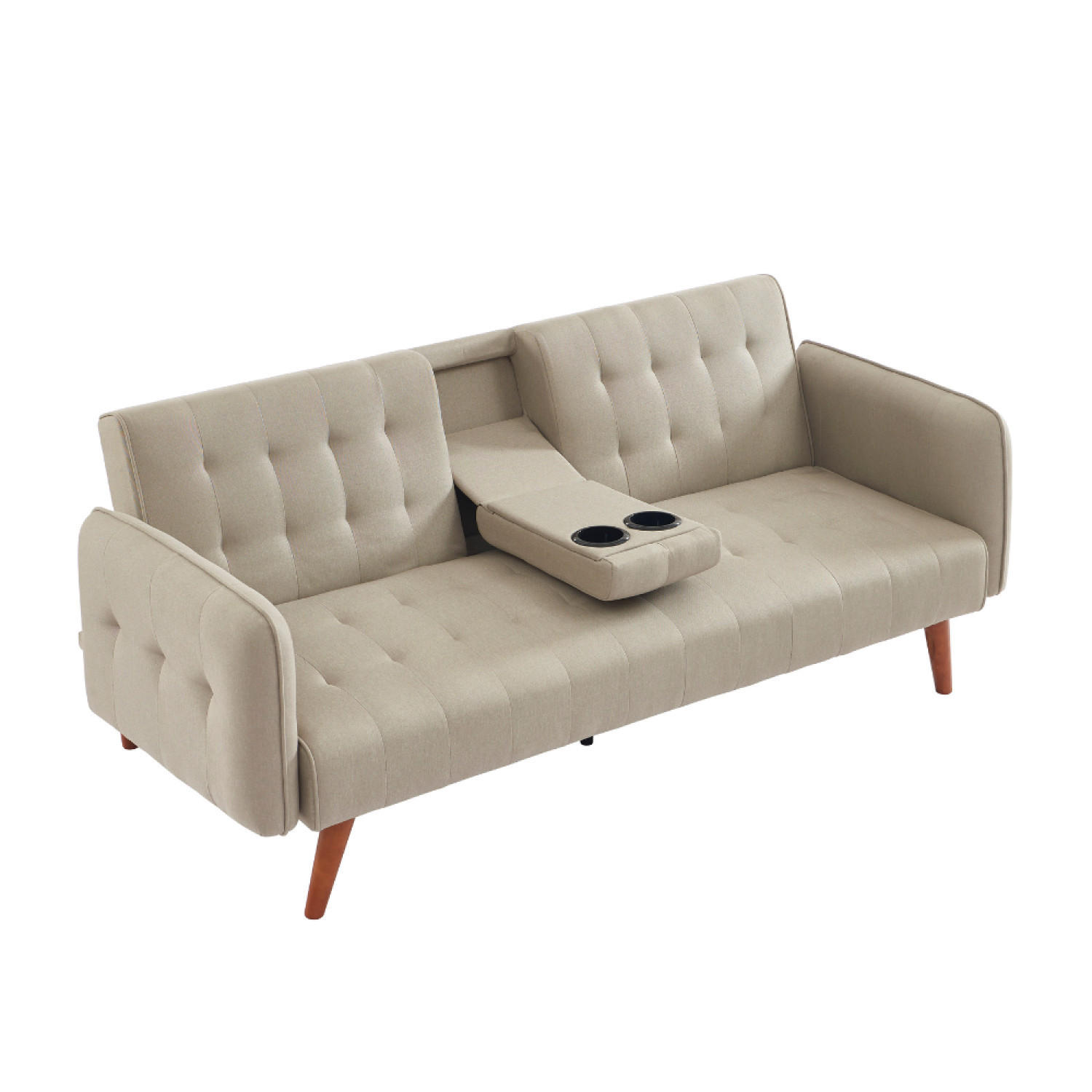 SCHLAFSOFA inverness beige 3-sitzer leinen - Beige, Holz (181/37/97cm) - Concept Usine