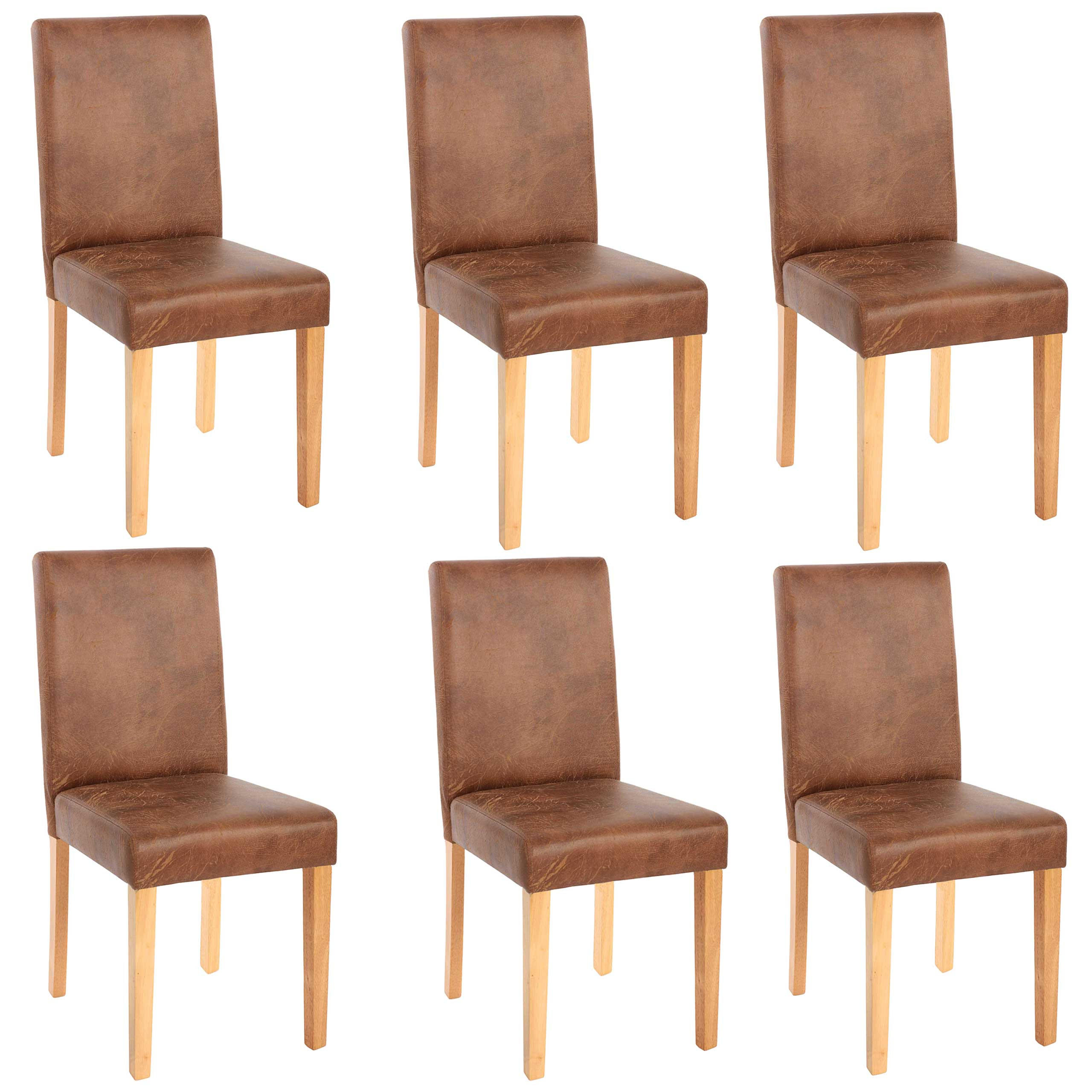 MCW JÍDELNÍ ŽIDLE TEXTIL Hnědá, sada 6 ks