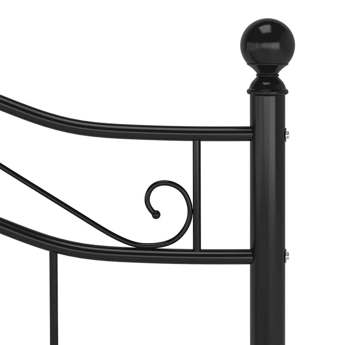BETT Schwarz Metall 120/200 Cm - Schwarz, Holz (120/200cm) - vidaXL