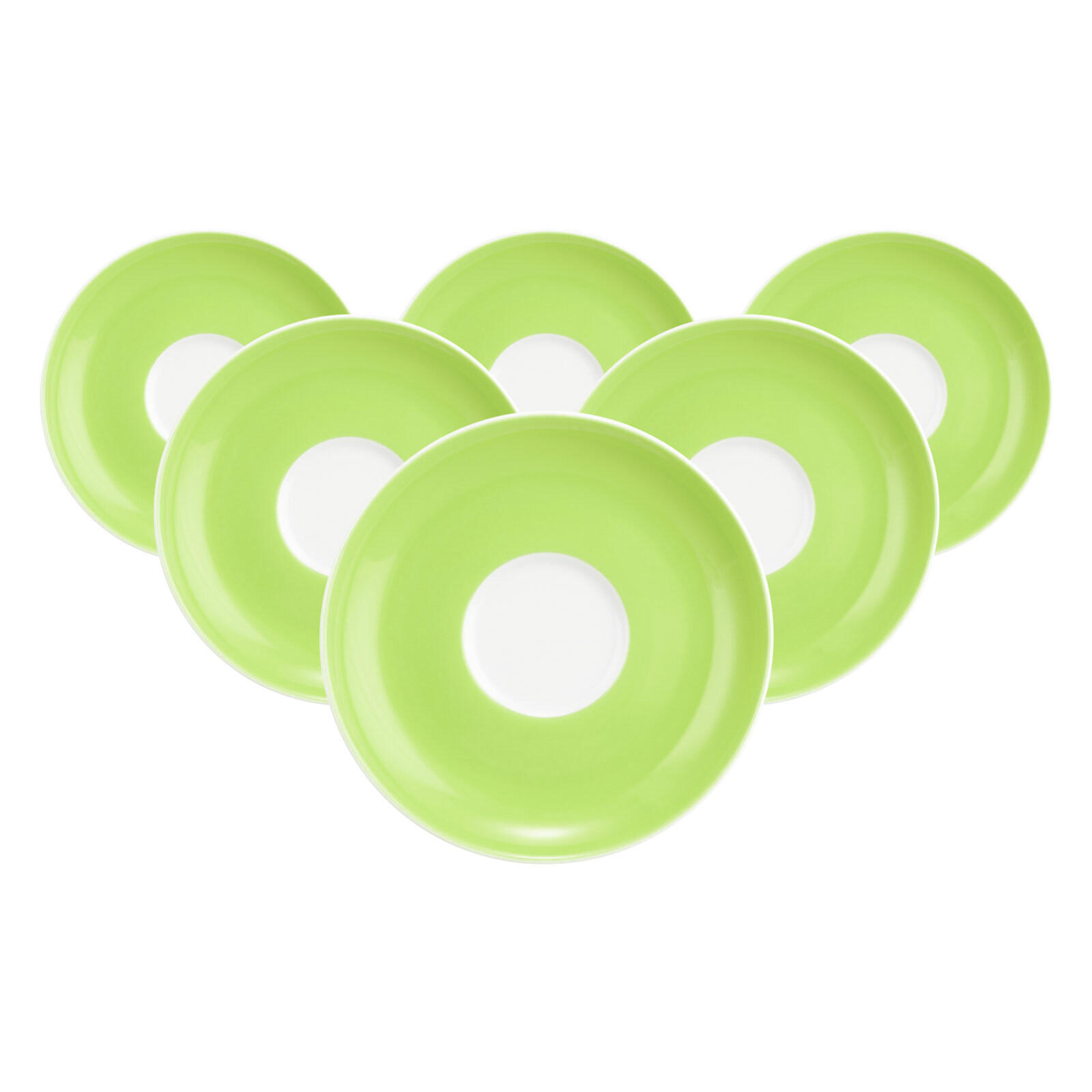 TEEUNTERTASSEN Liberty Pure Colors Lime Green ø 13 cm 6er Set - Grün, Keramik (13cm) - Seltmann Weiden
