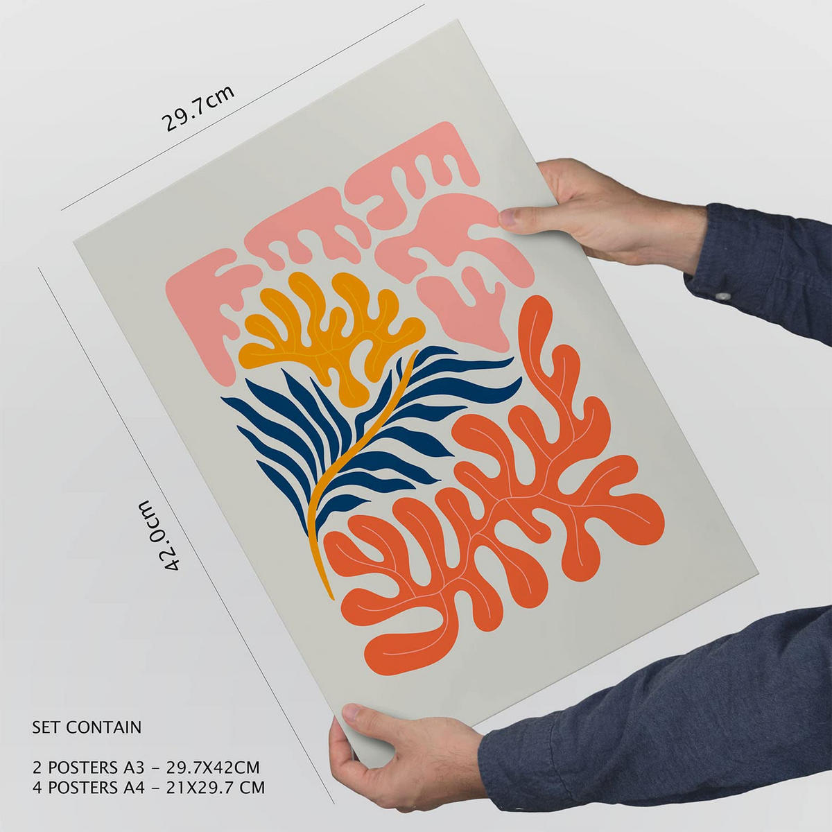 POSTER Set Mit 6 Minimalistischen In Pastellfarben Süßes Zuhause Drucke Von Landschaften Und Natur Für Innenarchitektur A3 & A4 Schwarzer Rahmen - Schwarz, Papier (29/3cm) - Nacnic