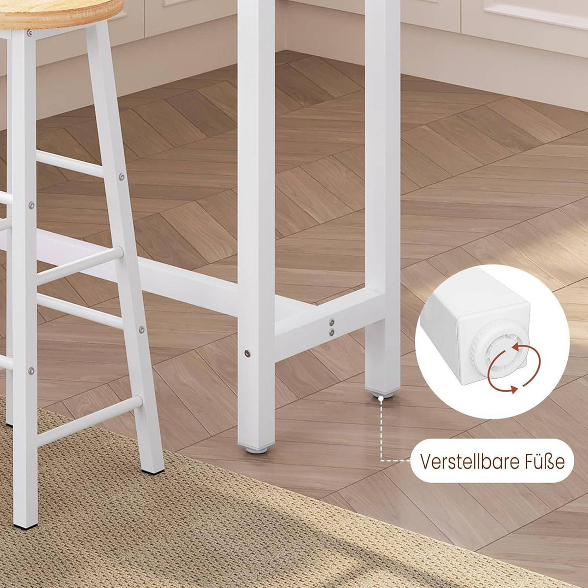 BARTISCH, Metallgestell, Tischplatte aus MDF, 120x100x40cm - Weiß, Holzwerkstoff/Metall (40/120/100cm) - Woltu