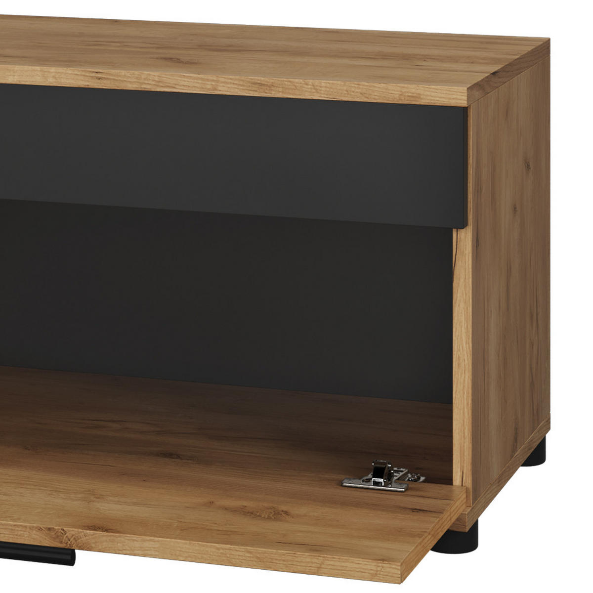 POLICE NA KNIHY Berno Zlatý dub power/antracit - medově dubová/antracitová, kompozitní dřevo (70.8/38.9/35.3cm) - Vicco