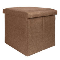 SITZBOX mit Stauraum 30/30/30 cm (Braun) - Braun, Textil (38/38/38cm) - Intirilife