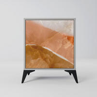 SIDEBOARD SANDHILLS SPLENDOUR, Grau, 57,5x42x70,5 cm, Schwarze Metall-Sternfüße - Multicolor/Schwarz, Holzwerkstoff/Metall (57.5/70.5/42cm) - SpaceRebels