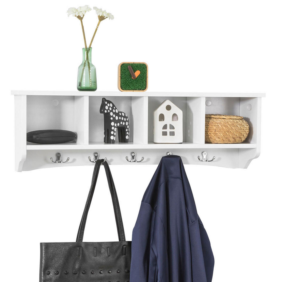 WANDGARDEROBE Weiß - Weiß, Holzwerkstoff (72/23/15cm) - SoBuy