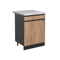 DULAP DE BAZĂ DE BUCĂTĂRIE R-Line, Stejar auriu/antracit, 60 cm cu sertar стільниця Мармур - stejar miere/antracit, compozit lemnos (60/81.6/60cm) - Vicco