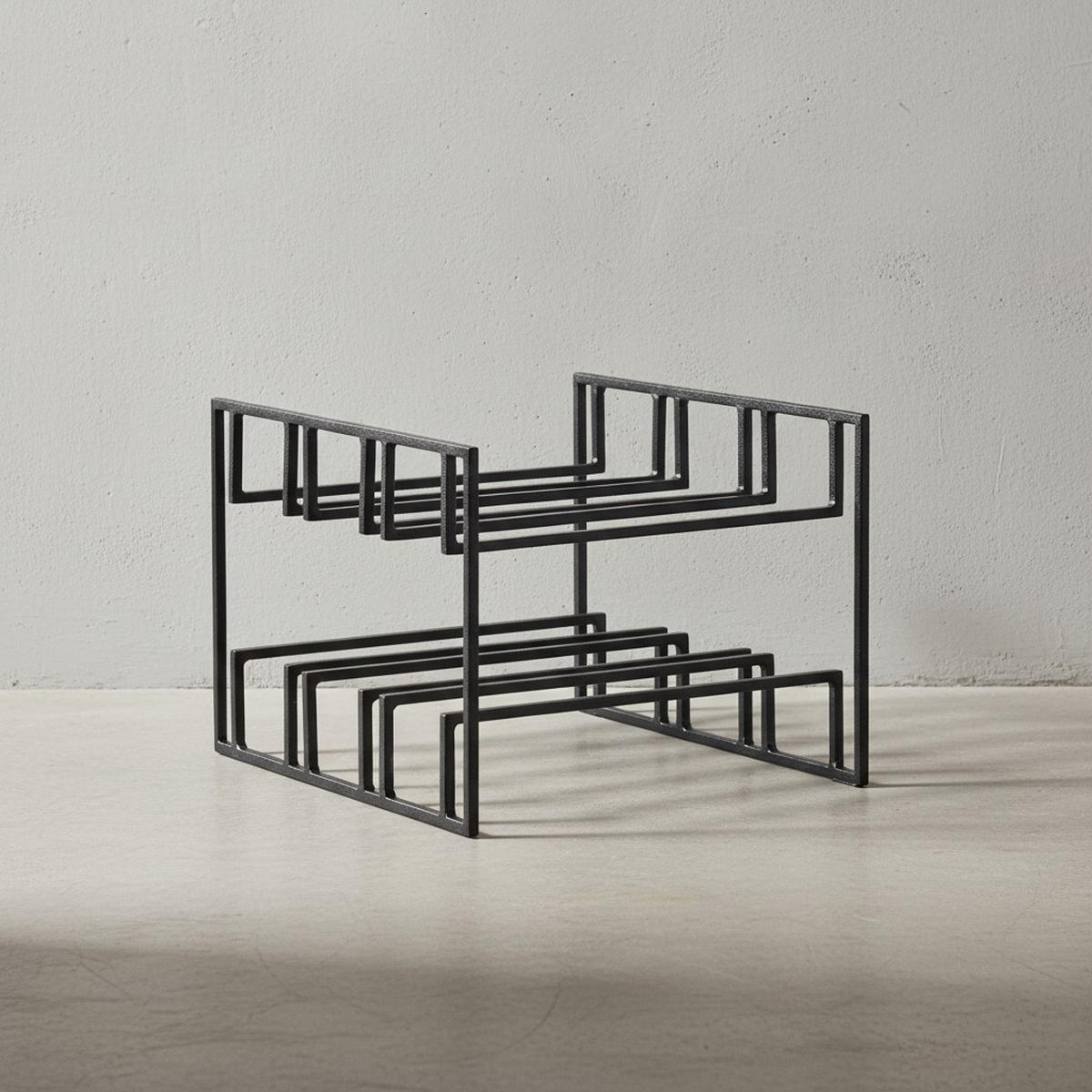 WEINREGAL Eisen Modern Stil für 6 Flaschen stehend - Schwarz, Metall (29/21/25cm) - KADIMA DESIGN