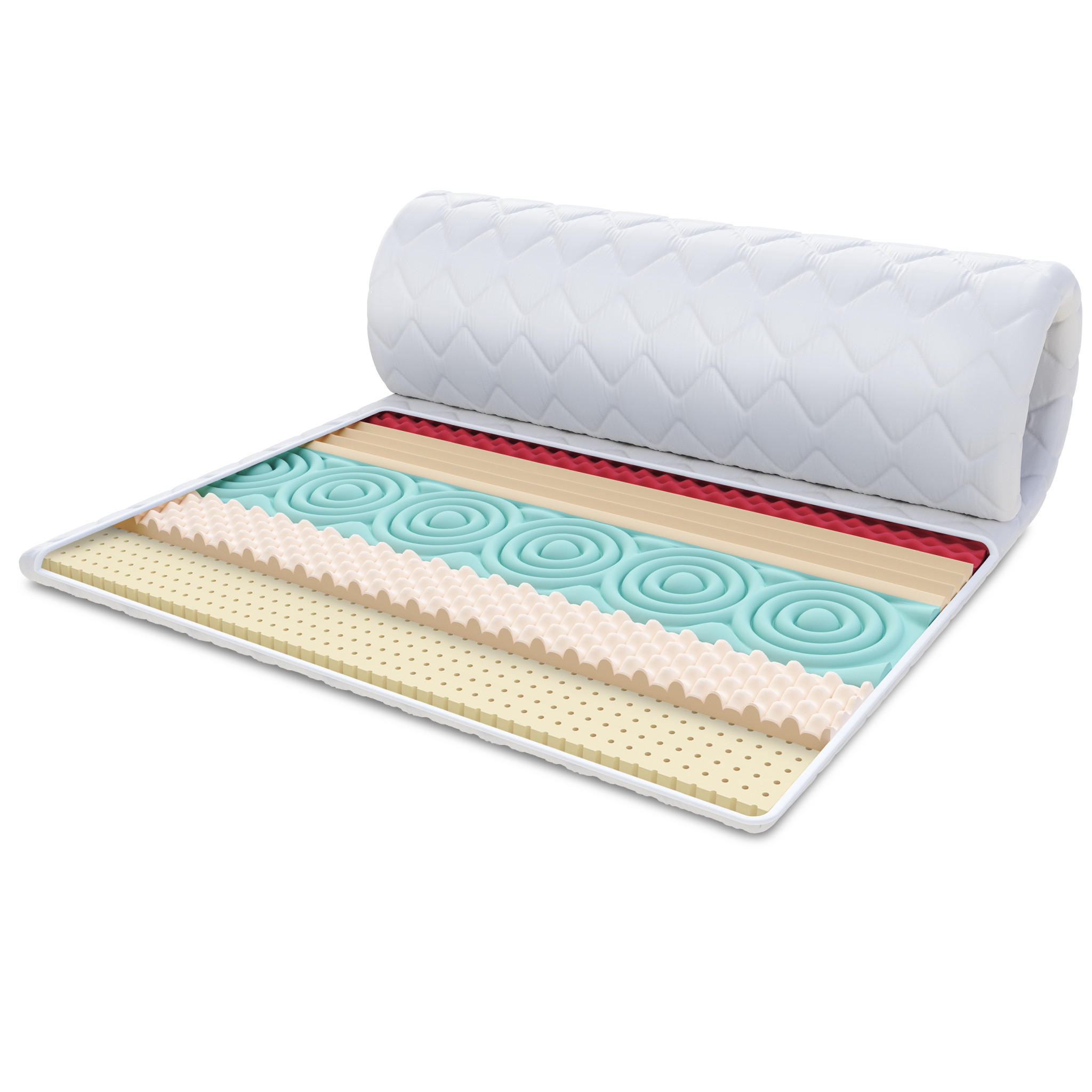 TOPPER Fruti Latex 6 - Weiß, Textil (140/200cm) - FDM