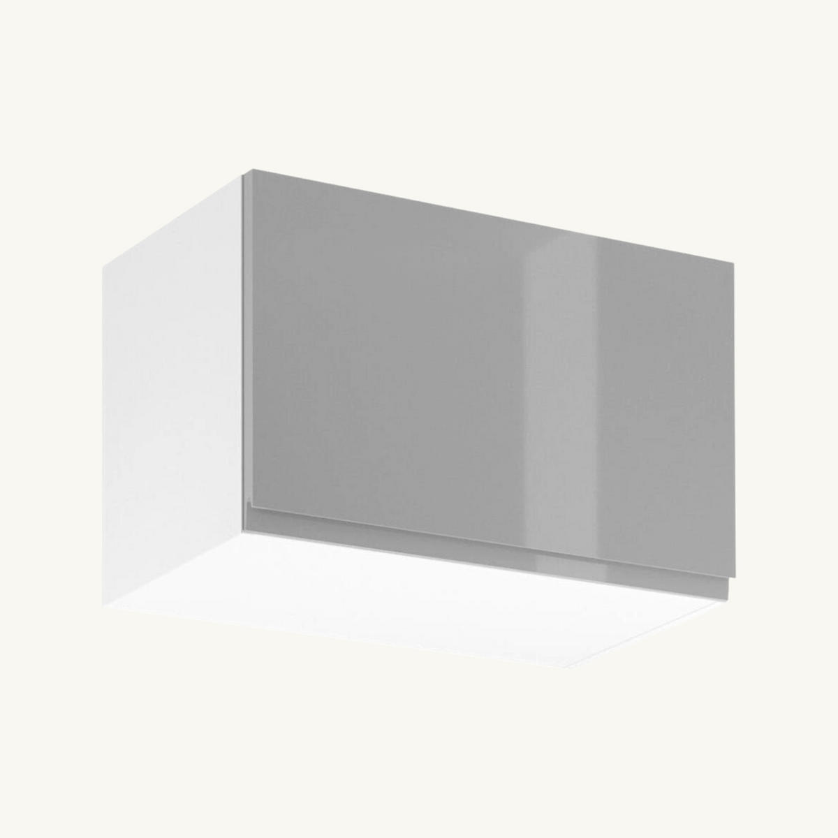 KÜCHENZEILE 300 cm Glanzia – KU-S02 – Weiß / Grau – Hochglanz - Weiß Hochglanz, Holzwerkstoff (300/212/58cm)