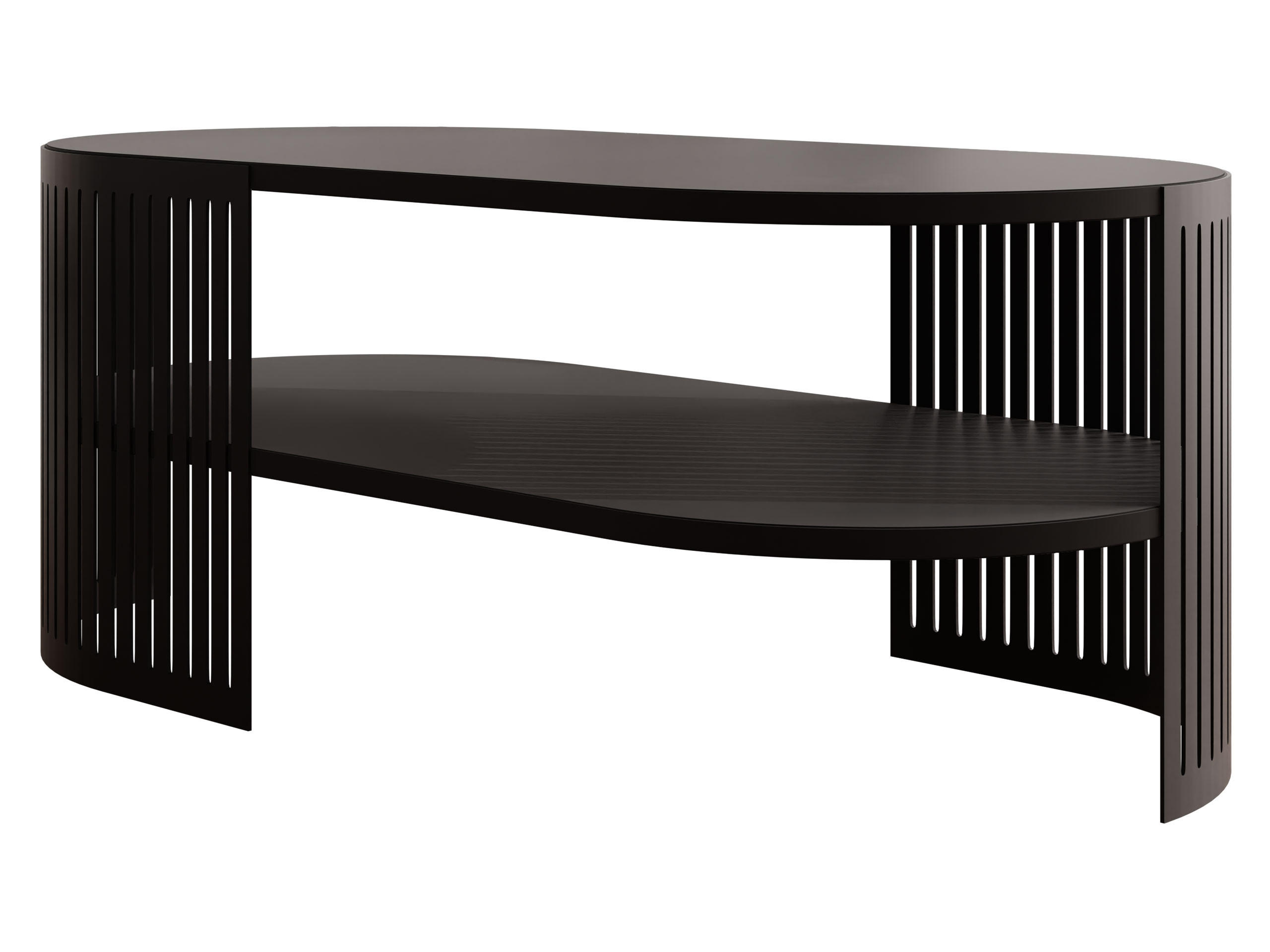 COUCHSITCH Fikoli Oval II - Schwarz, Holzwerkstoff/Metall (100/50/40cm) - MIRJAN24