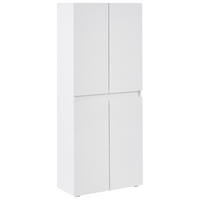 DULAP DE PANTOFI alb Lethbridge - alb, compozit lemnos (77/180/36cm) - Beliani