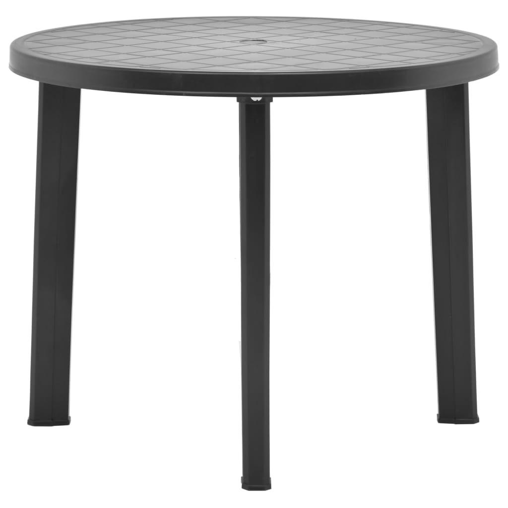 GARTENTISCH Anthrazit 89 Cm Kunststoff - Anthrazit, Kunststoff (9/89/72cm) - vidaXL