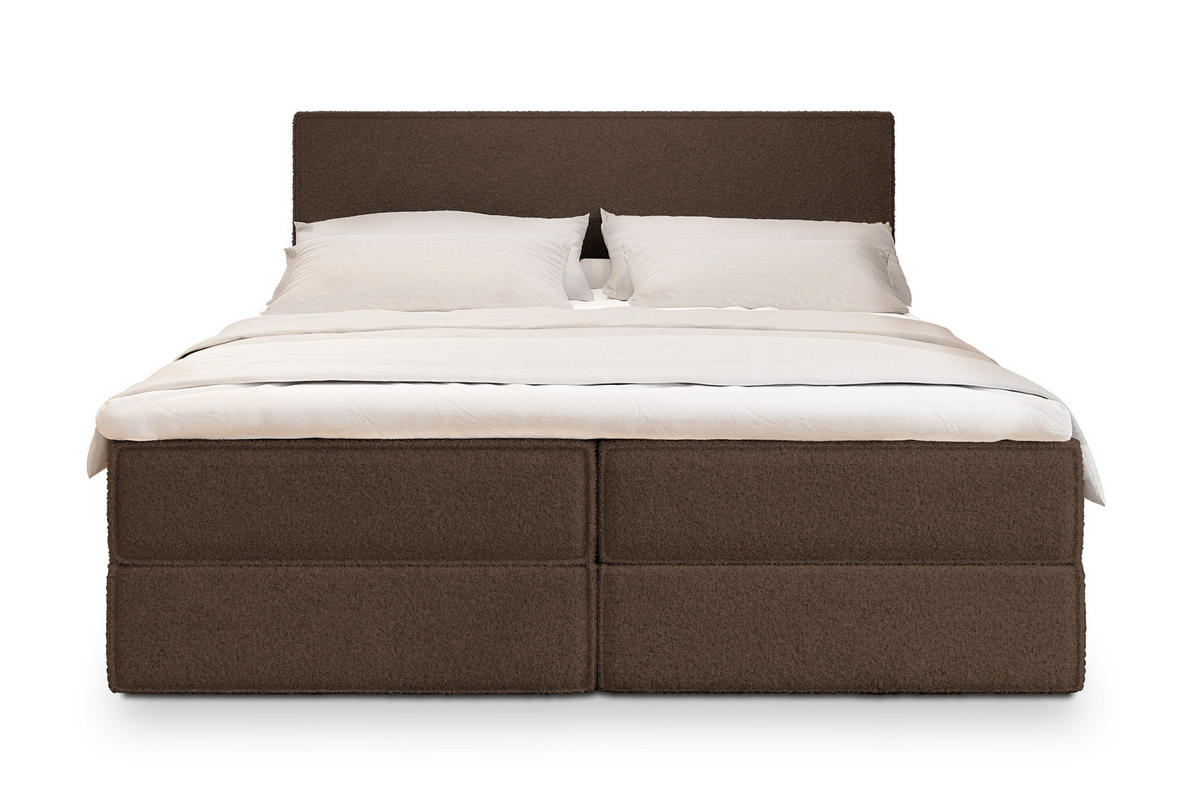 POSTEL BOXSPRING PELLIO 160x200 cm, s matrací a úložným prostorem, hnědá - hnědá, kompozitní dřevo/textil (160/200cm) - MASSENO