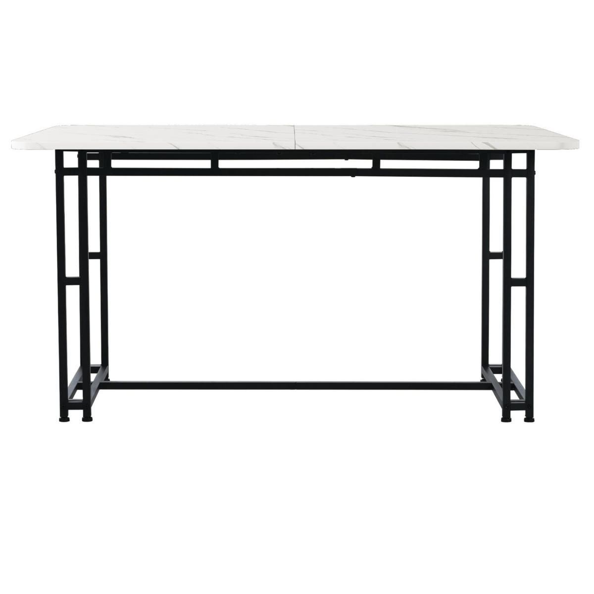 JEDÁLENSKÝ stôl 120 cm MDF čierna/biela s kovovou podnožou - biela, kompozitné drevo (120/70/74cm) - BEAOK