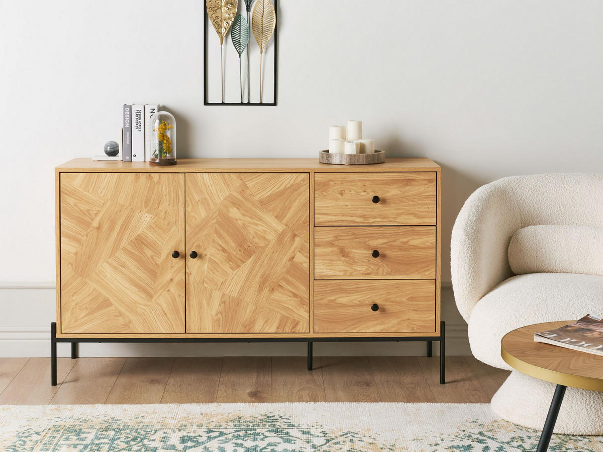 SIDEBOARD se 2 dveřmi Hnědý Arizona - hnědá, kompozitní dřevo (140/80/40cm) - Beliani