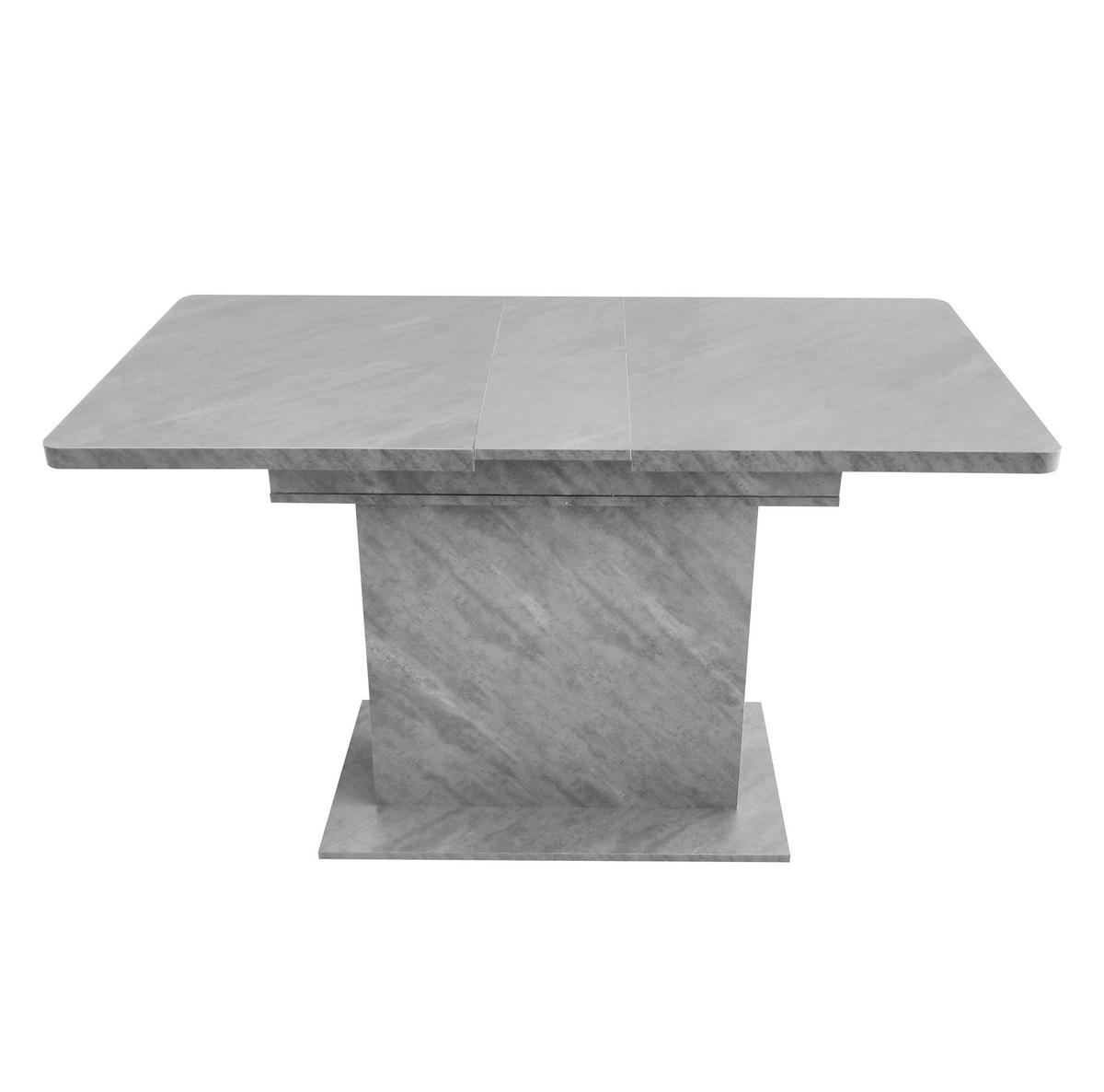 AUSZIEHTISCH in Grau mit Stauraum und Metallgestell in Betonoptik - Grau, Holzwerkstoff (130/70/75cm) - BEAOK