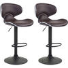 BARHOCKER 2er Set Lederlook braun - Schwarz/Braun, Textil/Metall (46/88/49cm) - CLP