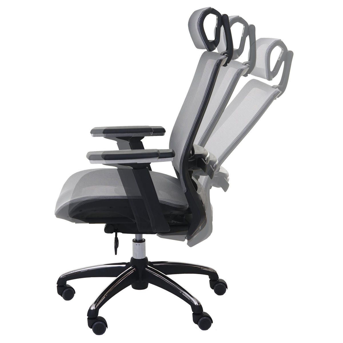 BÜROSTUHL Grau - Grau, Textil (63/124/68cm) - MCW