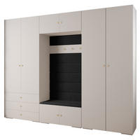 GARDEROBEN-SET 236,7/300/47 - Goldfarben/Schwarz, Holz/Kunststoff (300/236.7/47cm) - Abiks Möbel
