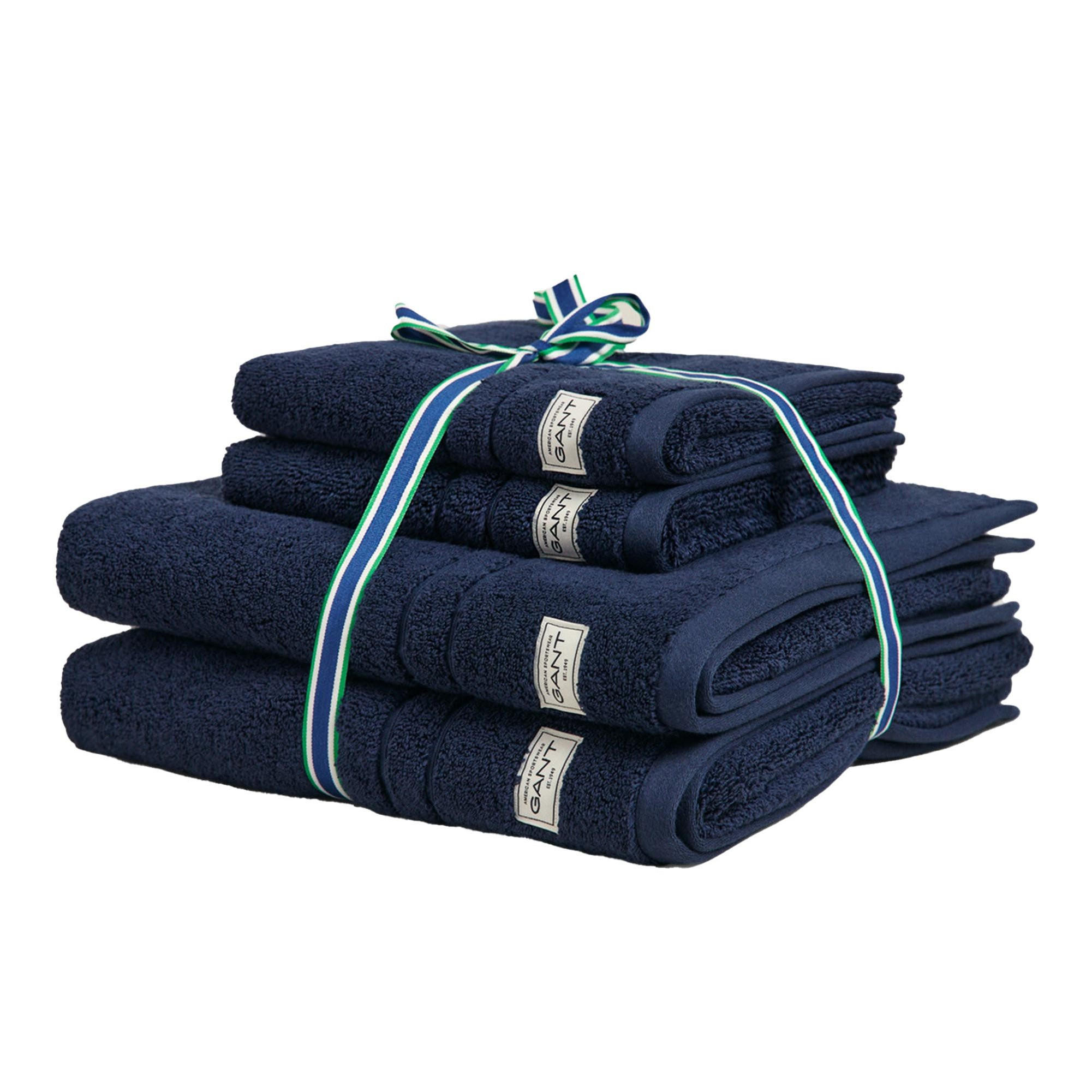 HANDTUCH Unisex Premium Towel Blau 4er Pack Baumwolle - Blau, Textil (70/50cm) - GANT