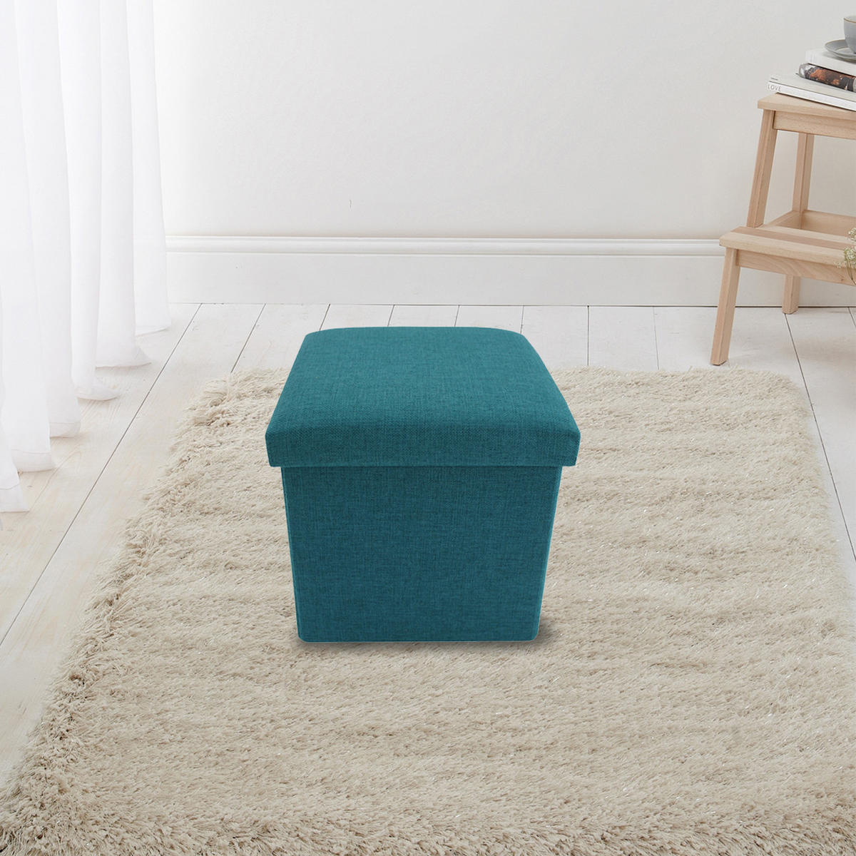 FUSSHOCKER Türkis 30/30/30 cm - Türkis, Textil (30/30/30cm) - Mobili Rebecca