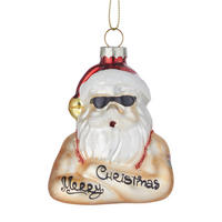 BAUMANHÄNGER HANG ON Santa mit Tattoos - Rot, Glas (5/8/6cm) - Butlers