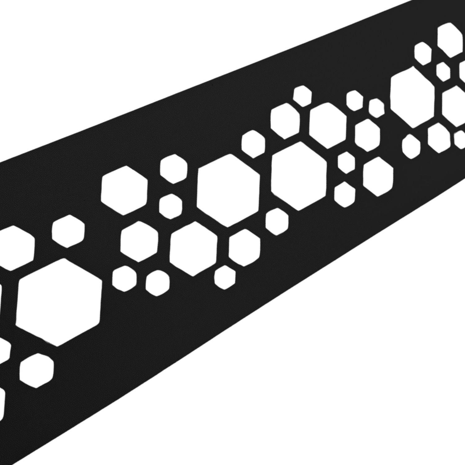 SICHTSCHUTZSTREIFEN PREMIUM Dekor Hexagon Einzelstreifen Schwarz 2,55m - Schwarz, Kunststoff (255/19cm) - ZAUN|ZU