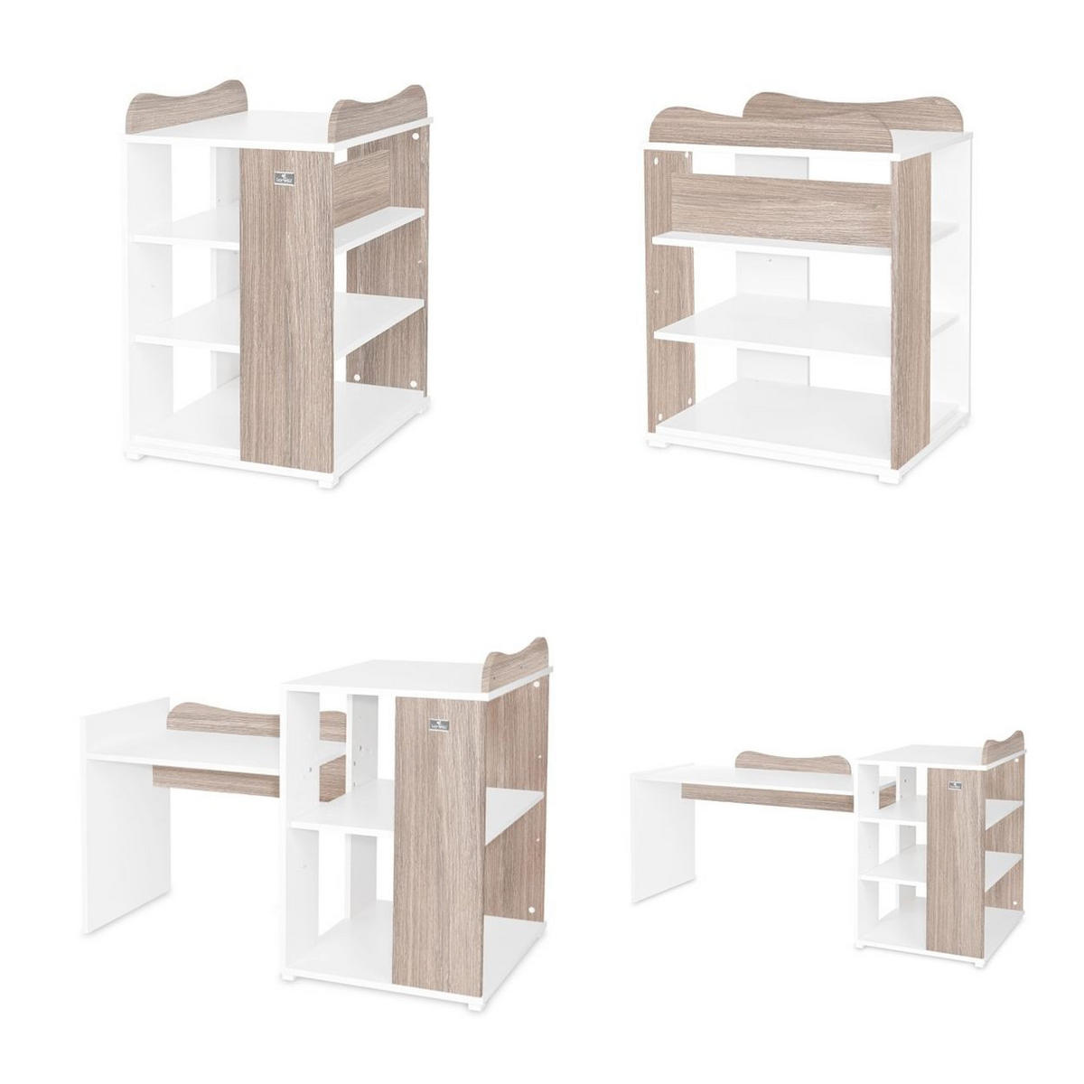 BABYBETT Multi hellbraun 190 x 82 cm, Wickelkommode, Hausbett, Jugendbett, Schreibtisch - Braun, Holzwerkstoff (60/120cm) - Lorelli