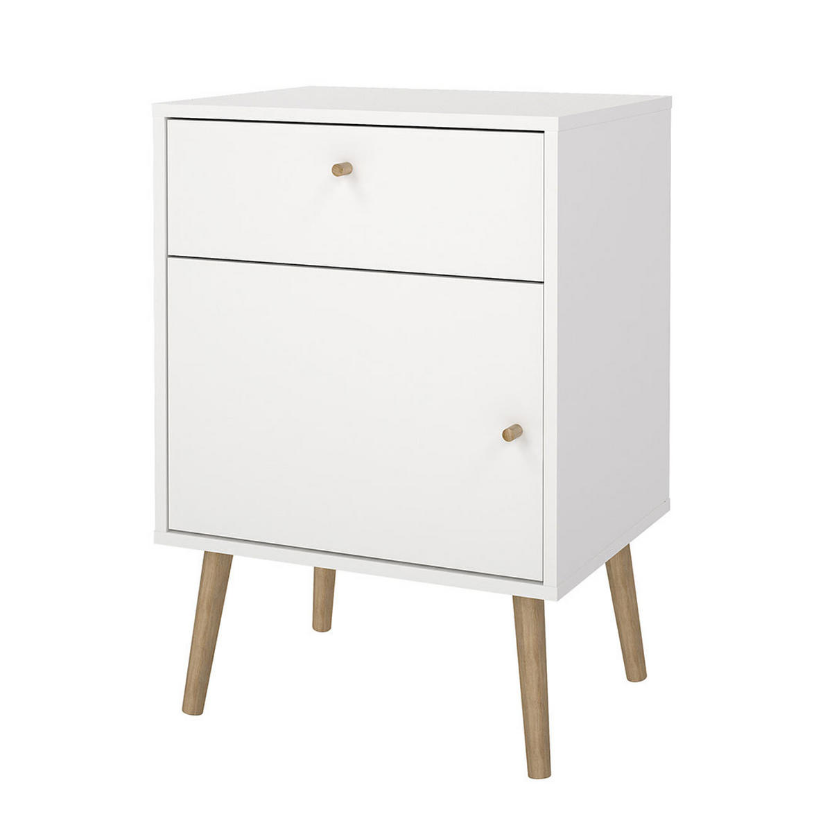 NACHTTISCH, Bodo, Weiß, Holzwerkstoff, 51 x 40 x 73 cm - Weiß, Holzwerkstoff (51/73/40cm) - ebuy24
