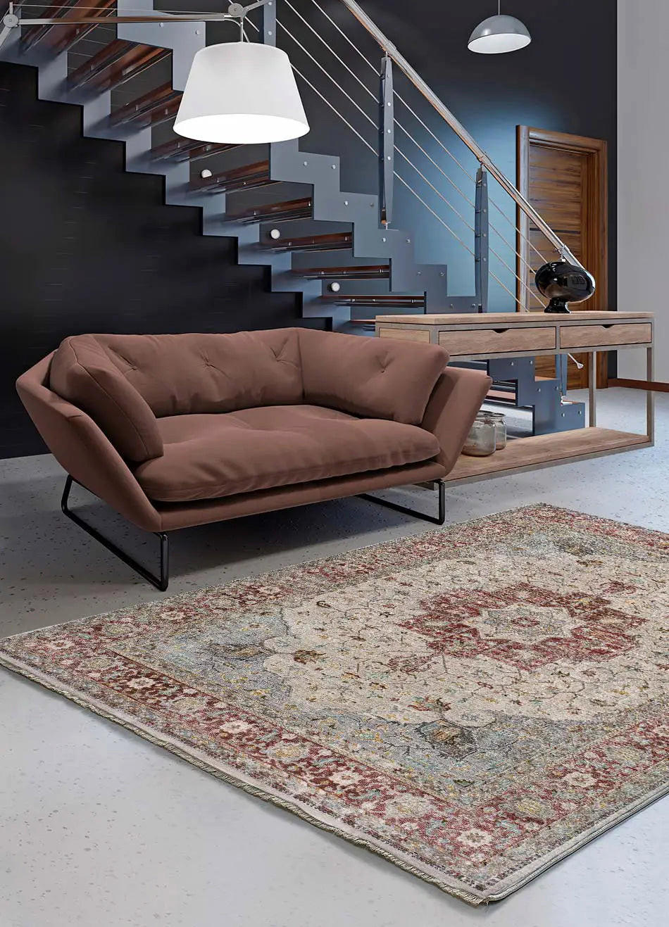 VINTAGE-TEPPICH Granatrot / Beige Tabriz 120/170 cm - Bordeaux/Beige, Naturmaterialien/Textil (120/170cm) - Atticgo