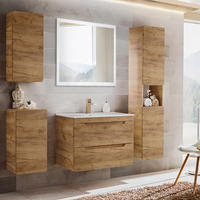 BADMÖBEL-SET 5-TLG. Luton-56 - Braun, Holzwerkstoff (180/200/46cm) - Lomado