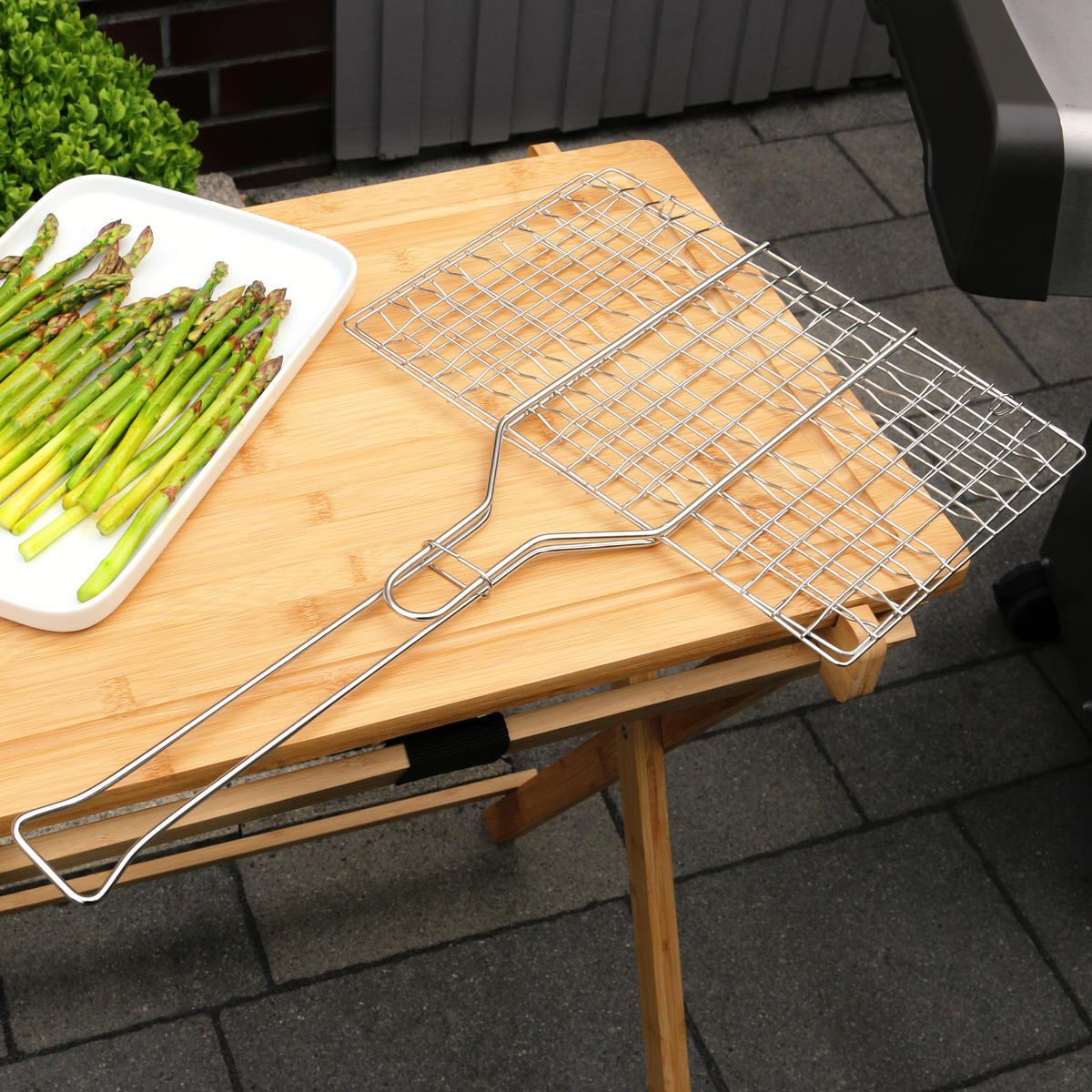 GRILLGUTWENDER, silber, Edelstahl - Edelstahlfarben, Metall (34/4/56.3cm) - bremermann