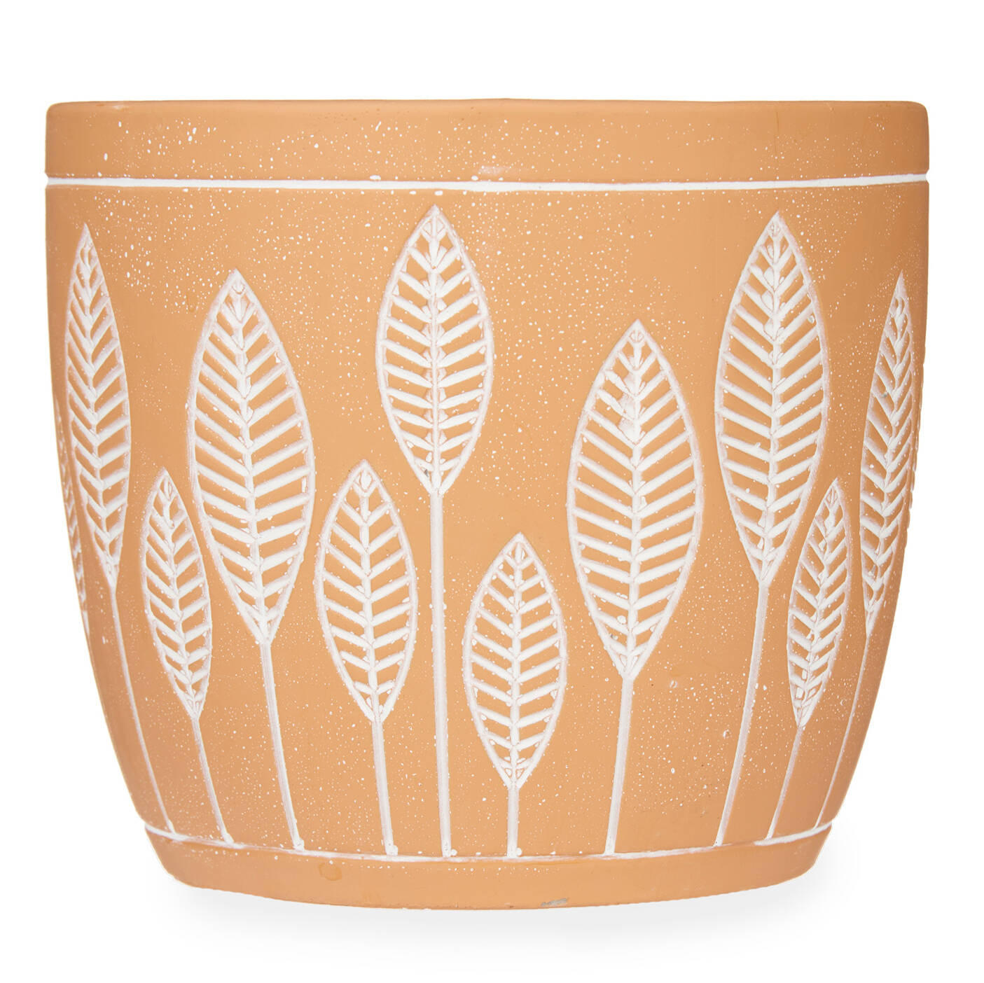 BLUMENTOPF Terrakotta Leaves - Braun, Stein (17.5/15.3cm)