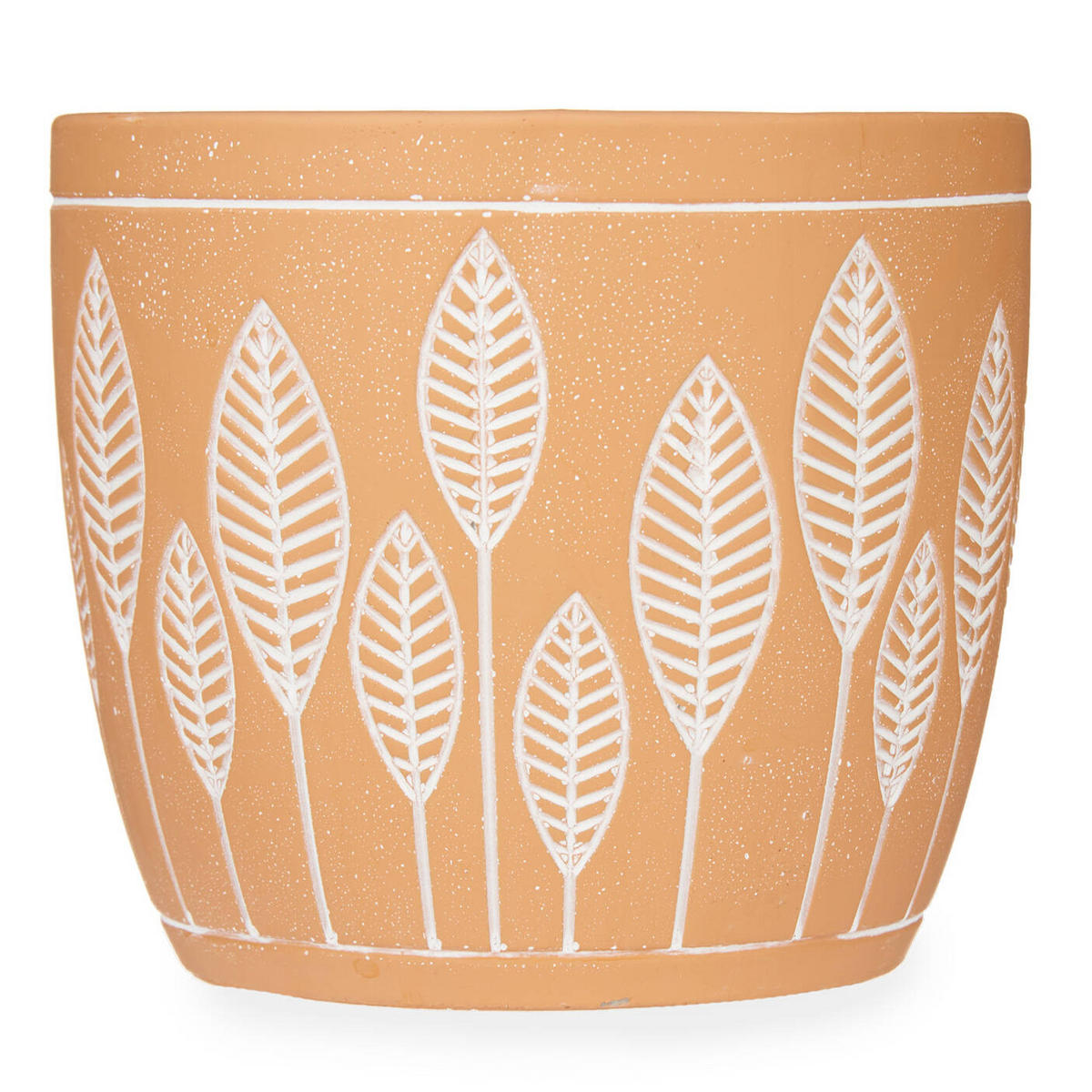 BLUMENTOPF Terrakotta Leaves - Braun, Stein (17.5/15.3cm)