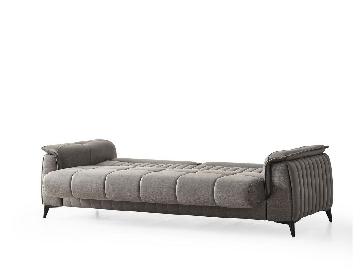 SITZGARNITUR Regina, Grau Stellvariante 3+2 - Grau, Holzwerkstoff/Kunststoff (243/85/95cm)