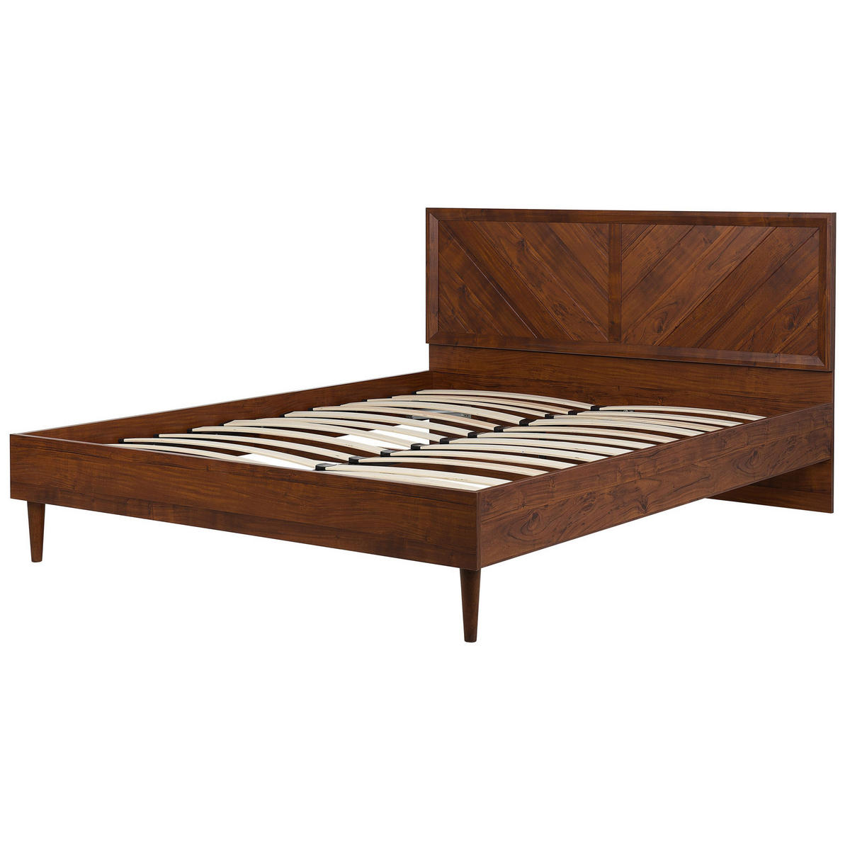 BETT 180/200cm Dunkler Holzfarbton Mialet - Dunkelbraun, Holzwerkstoff (180/200cm) - Beliani