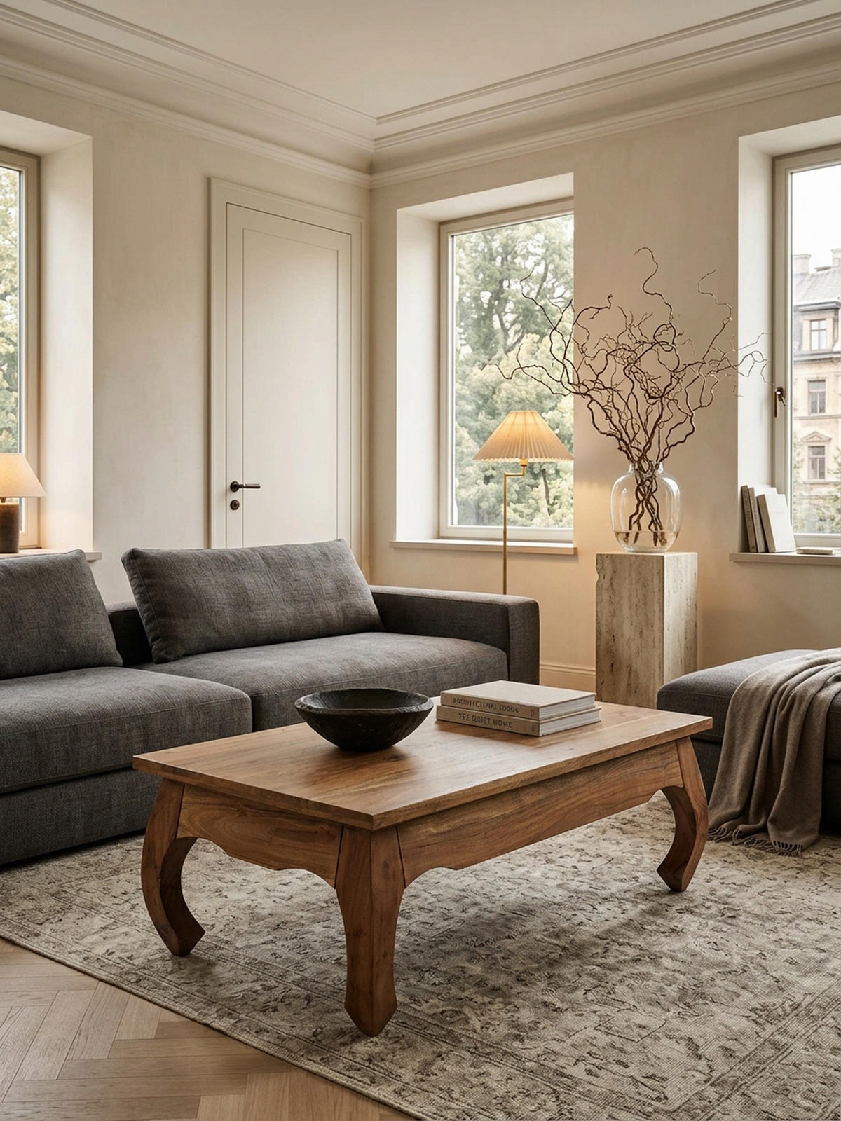 COUCHTISCH KANADA in Opium-Form aus Massivholz Akazie handgefertigt, Braun 110x60x40 cm - Braun, Holz (60/110/40cm) - KADIMA DESIGN