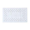 BADEMATTE 45/75 cm Karo-Bordüre, Baumwolle - Weiß, Textil (45/75cm) - Homescapes