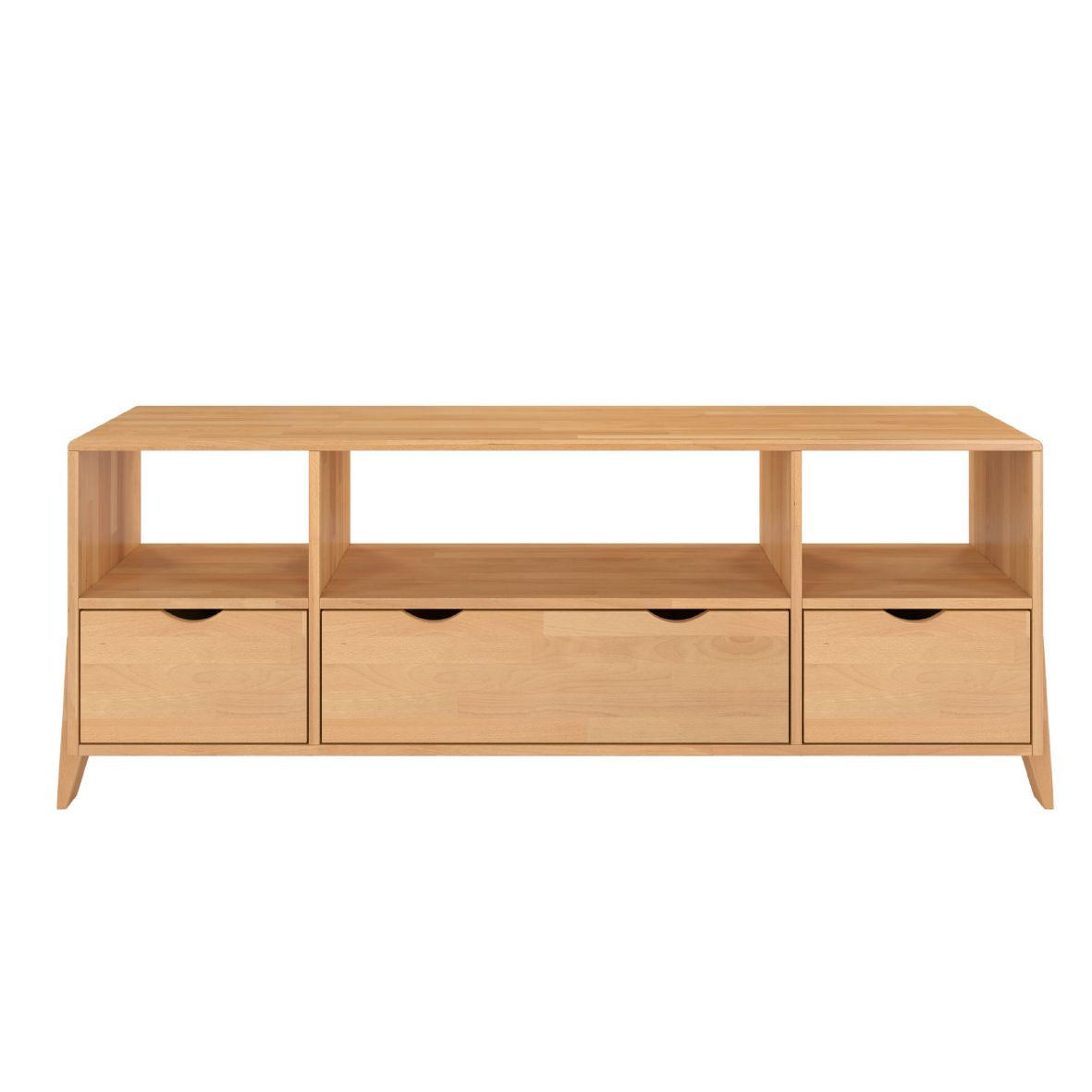 MASSIVHOLZ-TV-SCHRANK Gdynia, Buche - lackiert, Naturfarben - Buchefarben, Holz/Buchenholz (160/60.4/45cm) - Visby