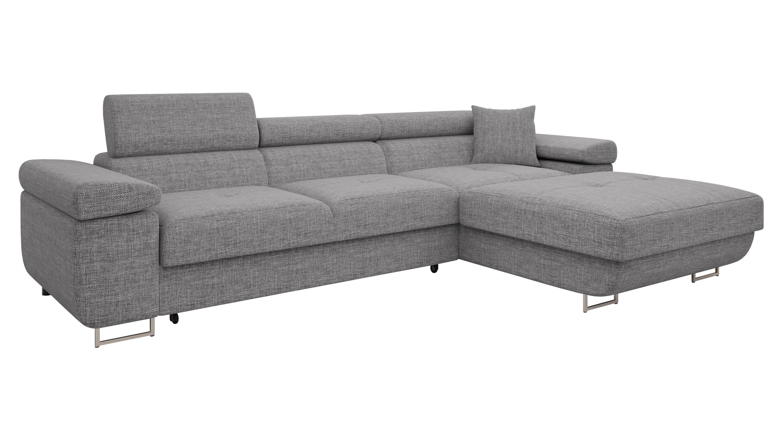 ECKSOFA Torezio Mini, Seite: Rechts - Grau, Holz/Textil (280/170cm) - MIRJAN24
