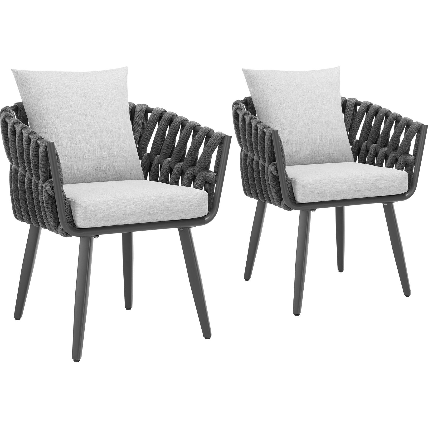2ER SET STUHL Lugano,höhenverstellbare Kunststofffüße, 61 x 60 x 73 cm ,anthrazit - Anthrazit, Metall (61/73/60cm) - tectake