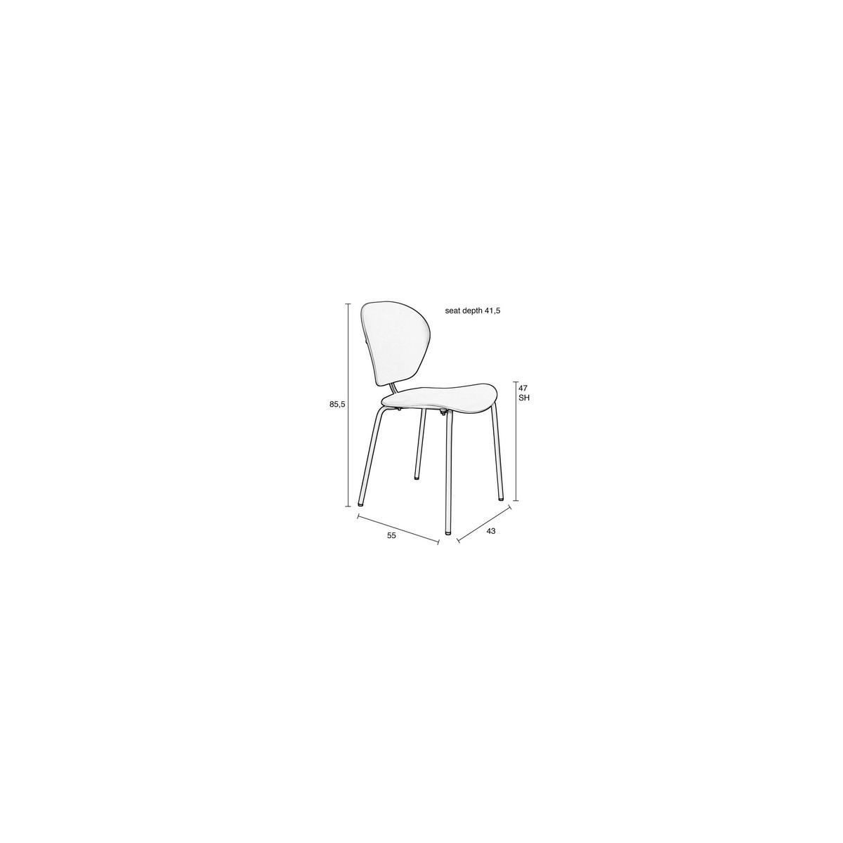 ESSZIMMERSTUHL The Ocean Chair Blau - 2 er Set - Blau, Kunststoff (43/85.5/55cm) - Zuiver
