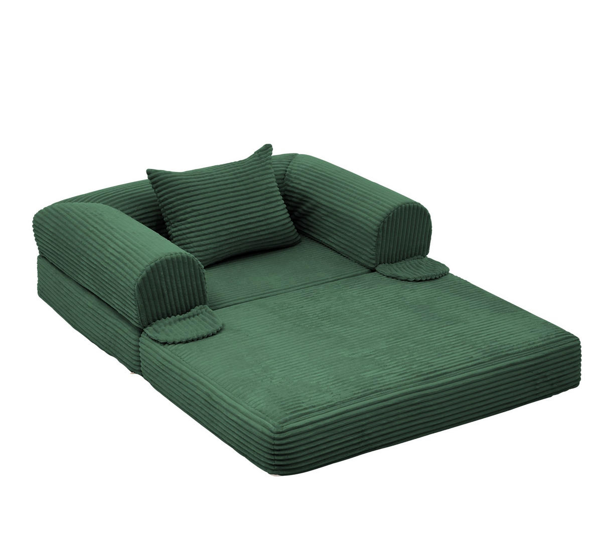 SCHLAFSOFA 1-Sitzer Cord Grün - Grün, Kunststoff (85/65/120cm) - Meubliv