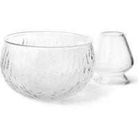 MATCHA Set 8-teiliges Set Glas Schale Bambus Besen Transparent - Transparent, Glas (11.5/7/18cm)